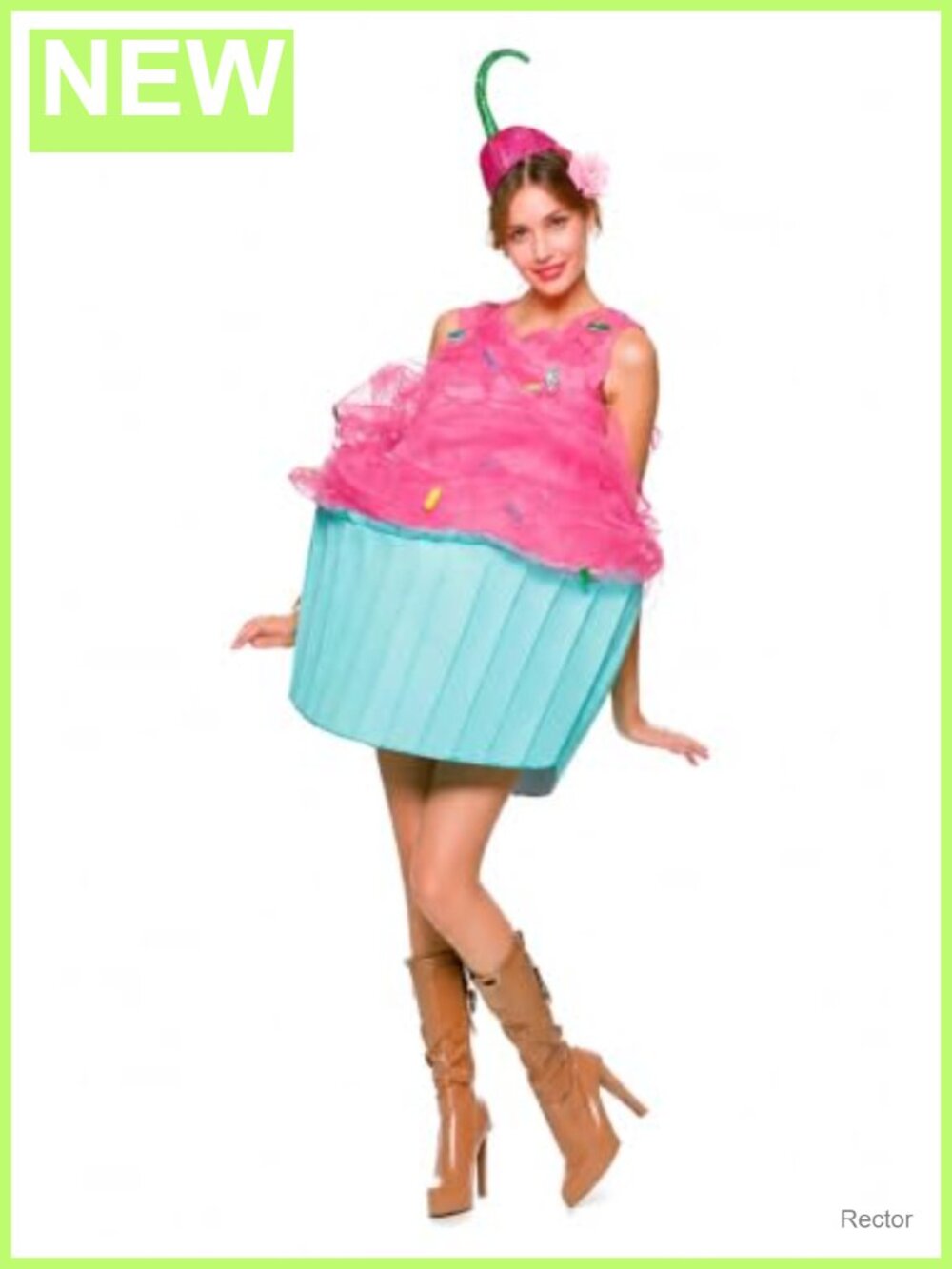 Women's Cupcake Costume Dress with Hat Halloween Cosplay